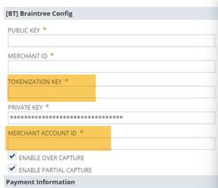 NetSuite Braintree configuration.