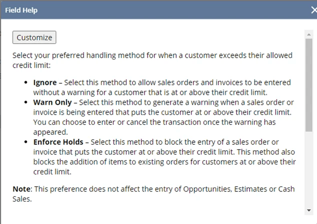 NetSuite handling method field help.