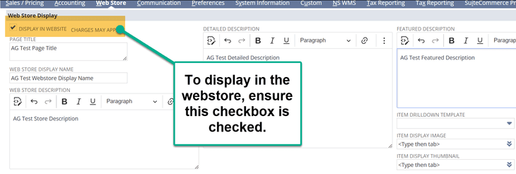 Web store tab NetSuite gift certificate.