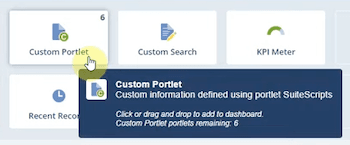NetSuite dashboard custom portlet.
