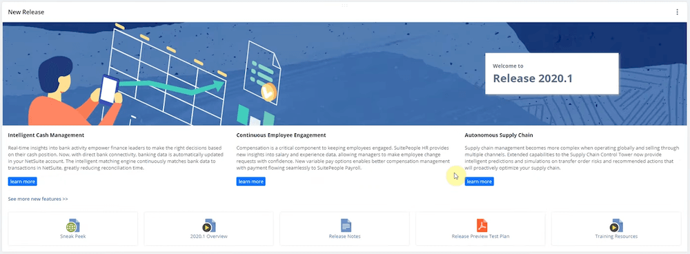 NetSuite new release portlet.
