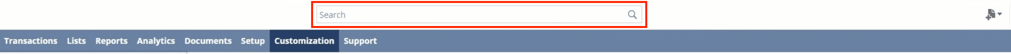 NetSuite global search bar.