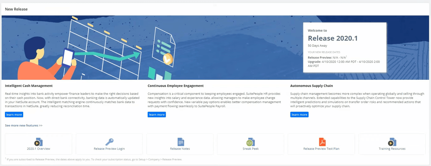 NetSuite new release portlet.