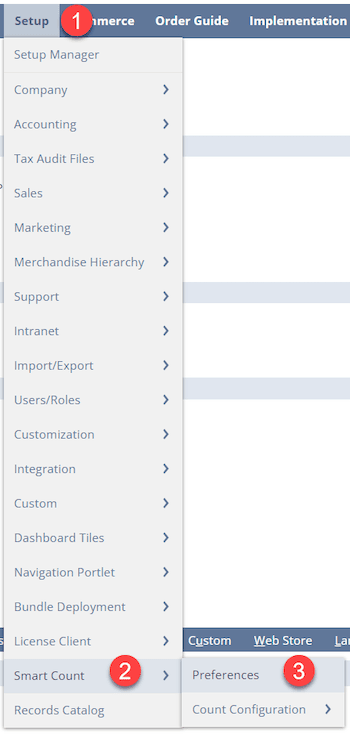 Setup smart count preferences screenshot.