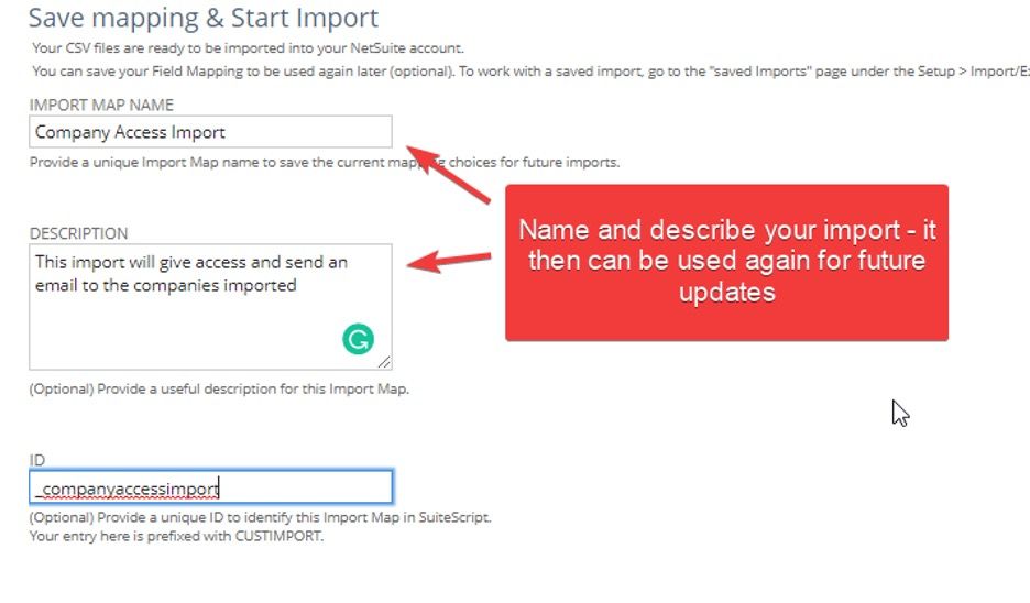 Save CSV mapping and start import.