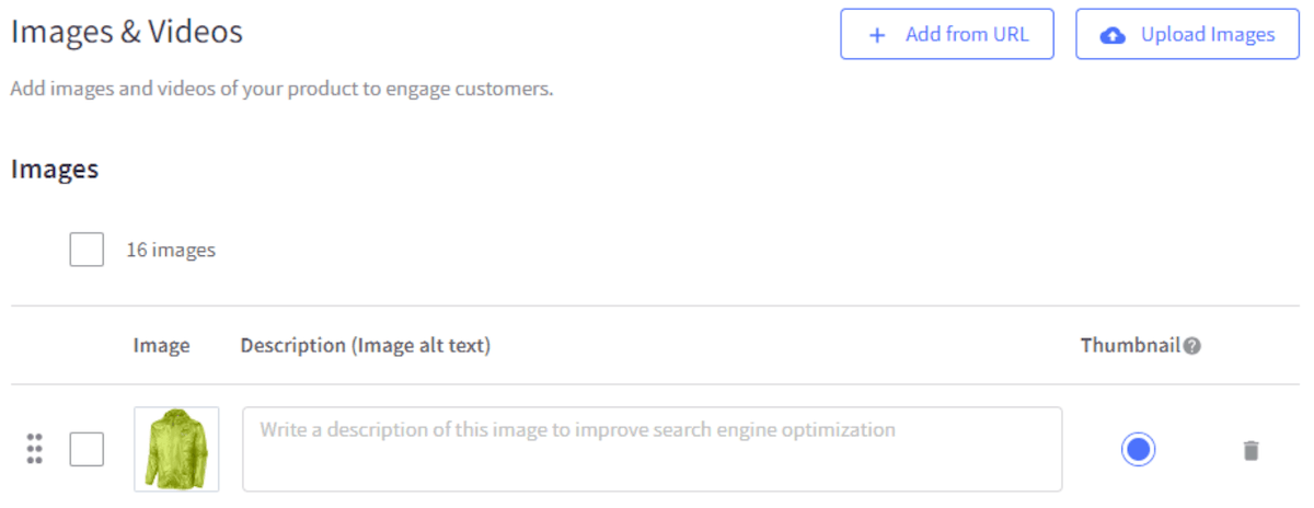 BigCommerce product image description alt text.
