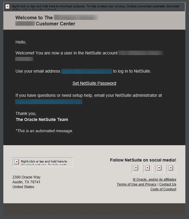 Email template screenshot.