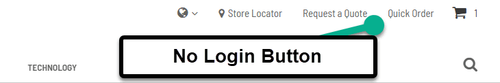 SuiteCommerce no login button.