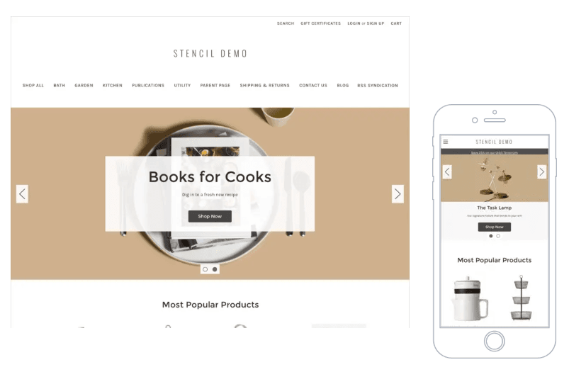 Screenshot of a website page titled Books for Cooks.