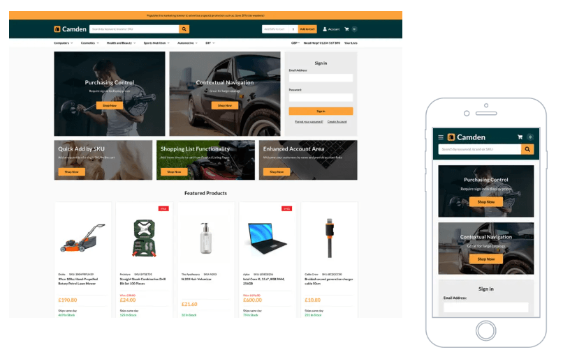 A screenshot of an online storefront with various electric products.
