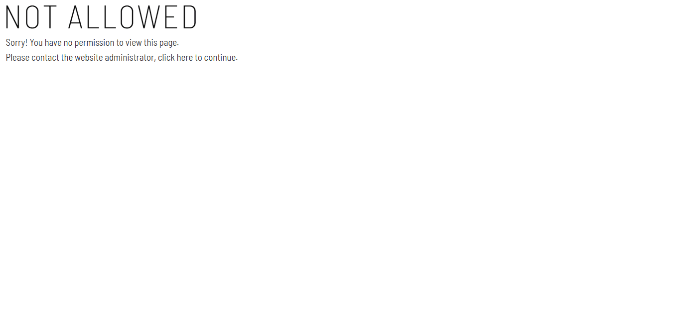 Not allowed error message SuiteCommerce.
