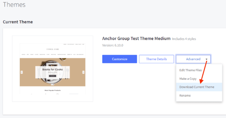 BigCommerce themes current theme advanced.