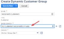 Create Dynamic Customer Group page.