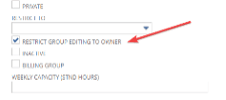 Configurations set to restrict group editing to owner.