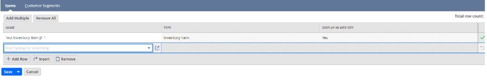Static item collection example.