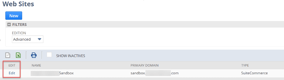 Edit SuiteCommerce site.