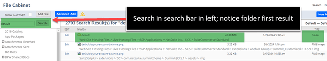 File cabinet search bar.
