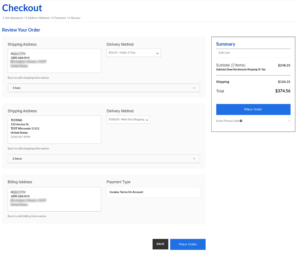 Checkout review your order summary.