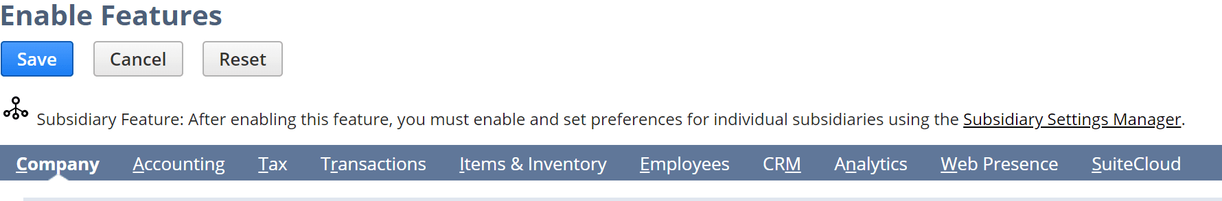 NetSuite enable features blog.