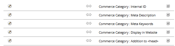 Commerce category CSV import field mapping.