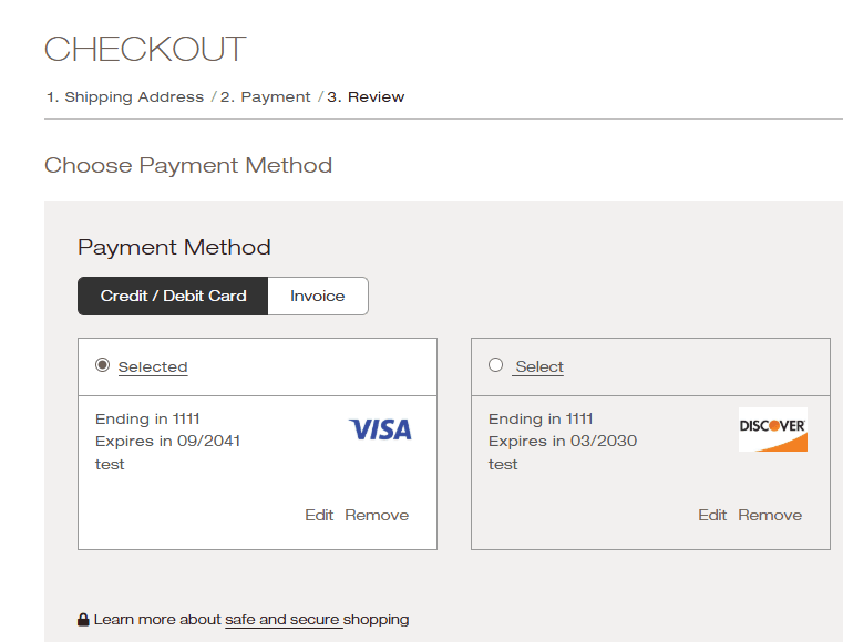 NetSuite SuiteCommerce checkout choose payment method.