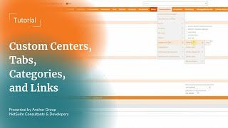 Custom Centers, Tabs, Categories, and Links.