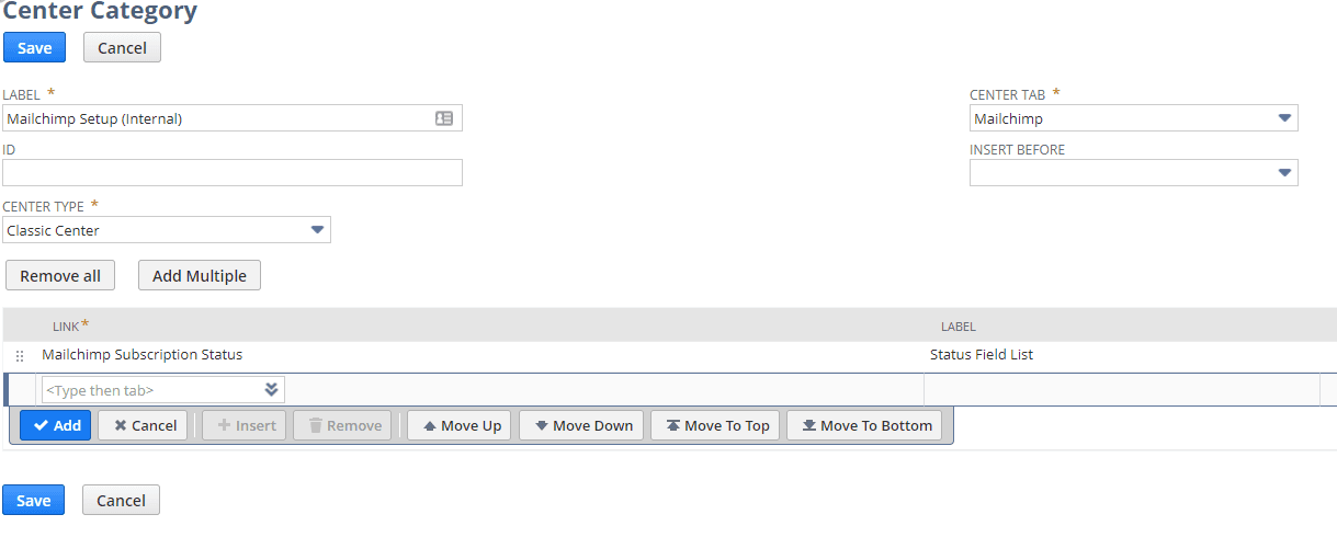 Center Category page screenshot.