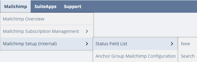 Complete NetSuite dropdown menu,