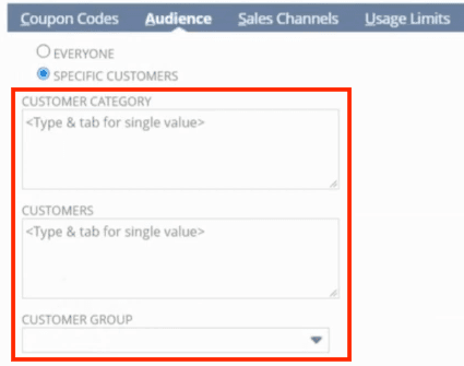 Specific customers audience SuitePromotion.