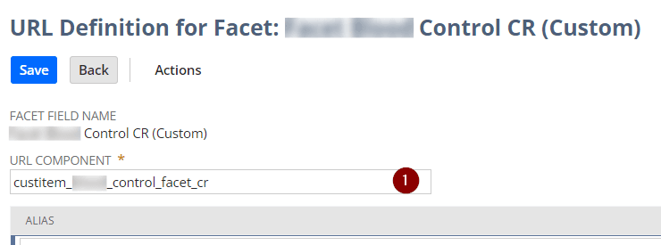 NetSuite URL definition for facet.