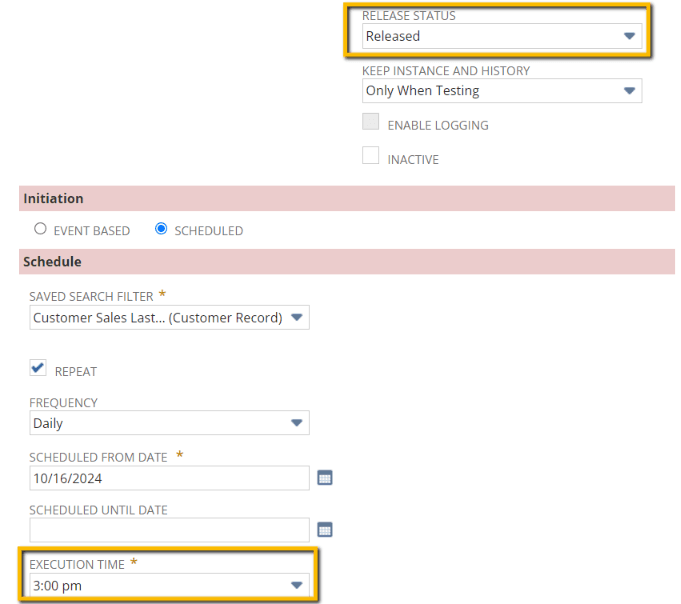 Release status execution time.
