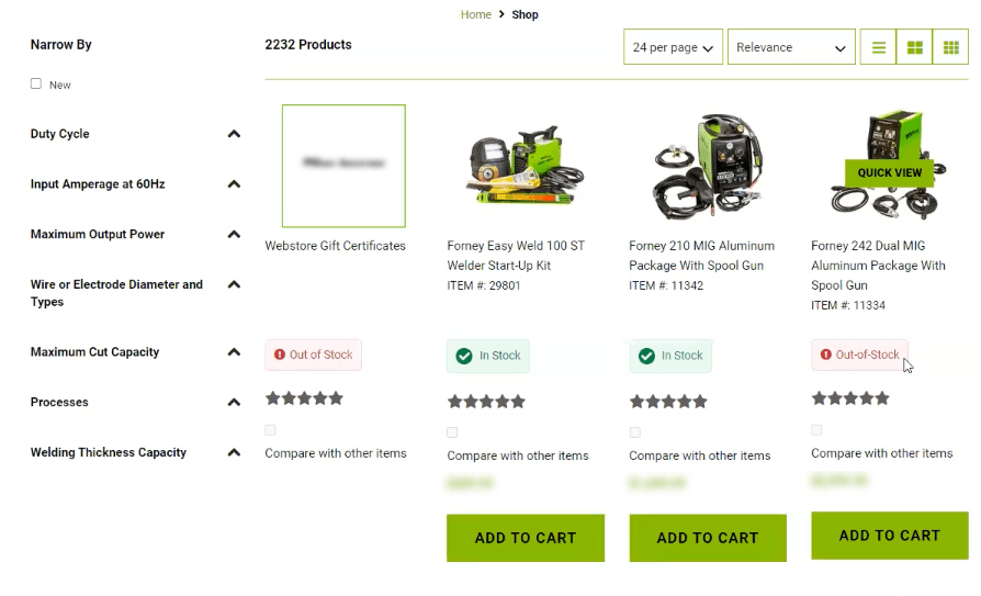 SuiteCommerce location stock display.