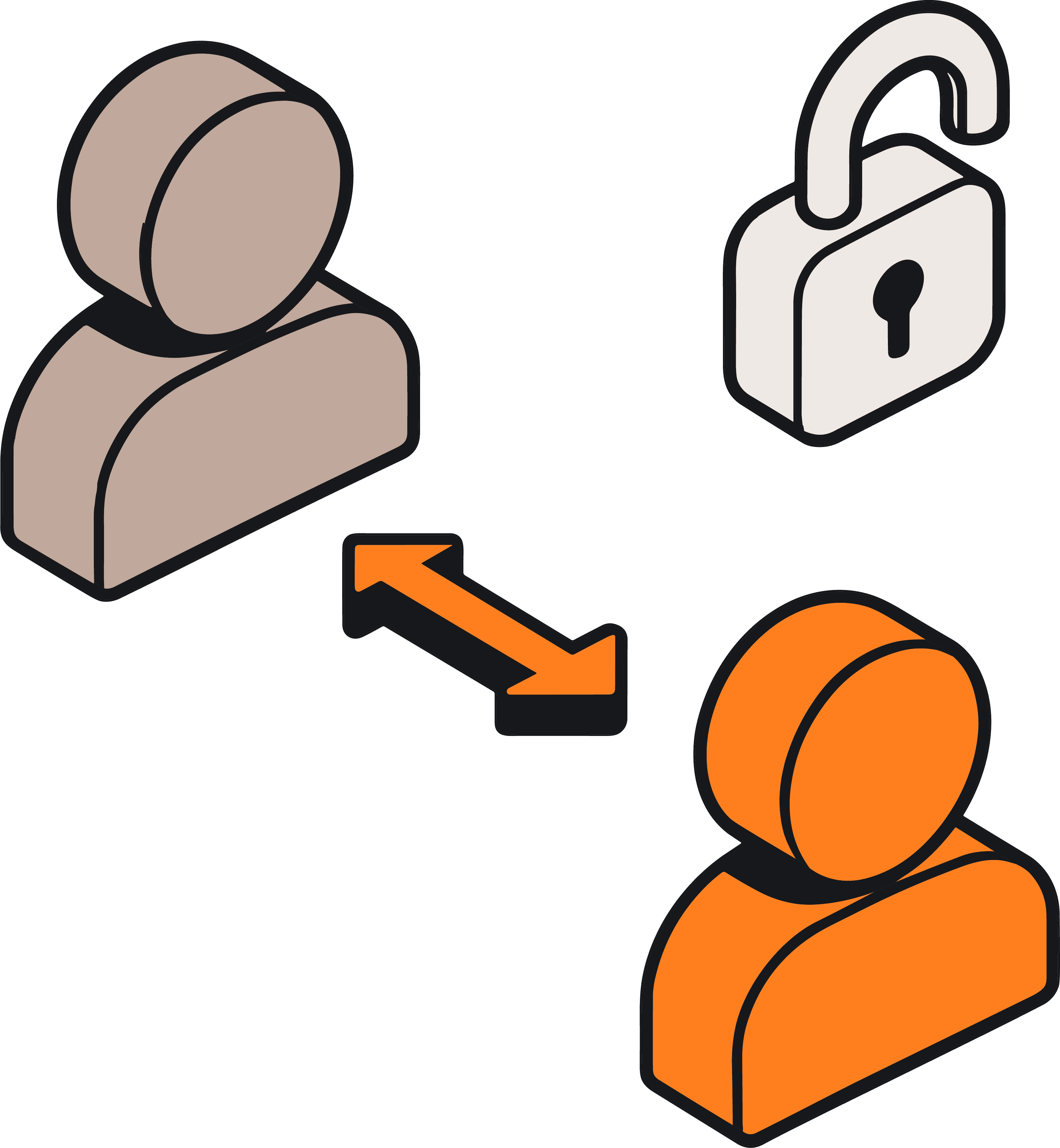 Single login customer swapping icon.
