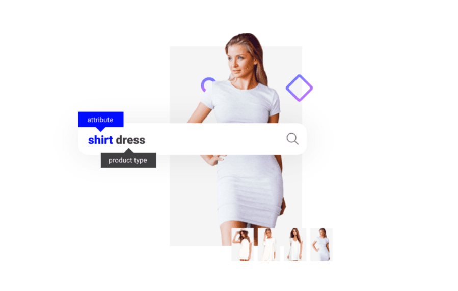 A Searchspring shirt dress product photo.