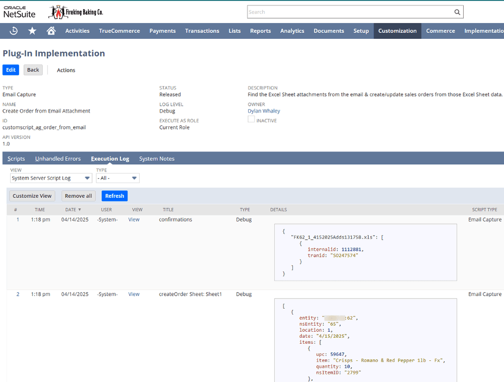 NetSuite Fire king NetSuite email plug in implementation page.