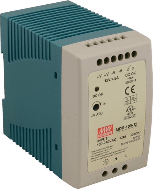 Strømforsyning 12V 7,5A 100W DIN