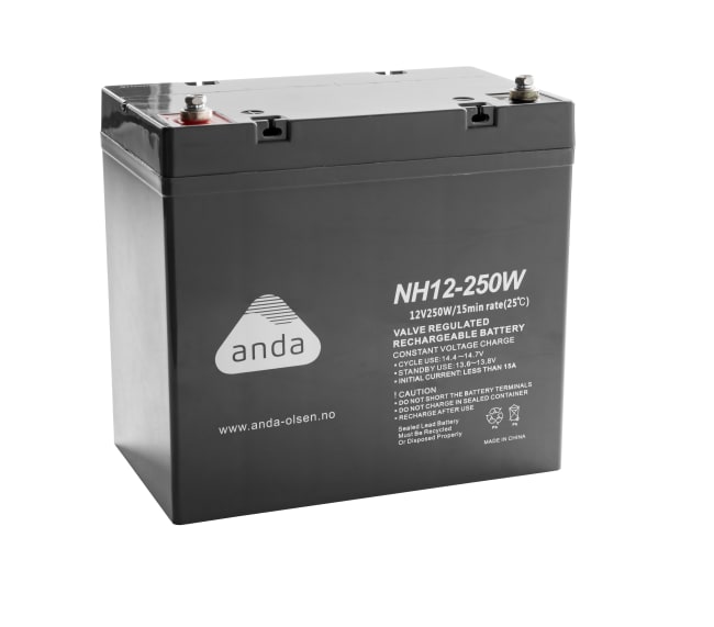 Anda AGM Batteri NH 12V  60Ah 250W Høyrate T12