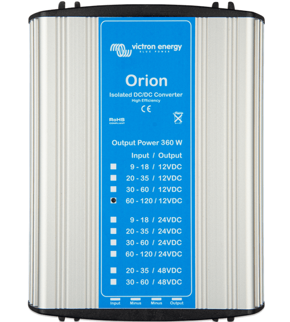Orion 110/12-30A (360W) isolert DC-DC omformer