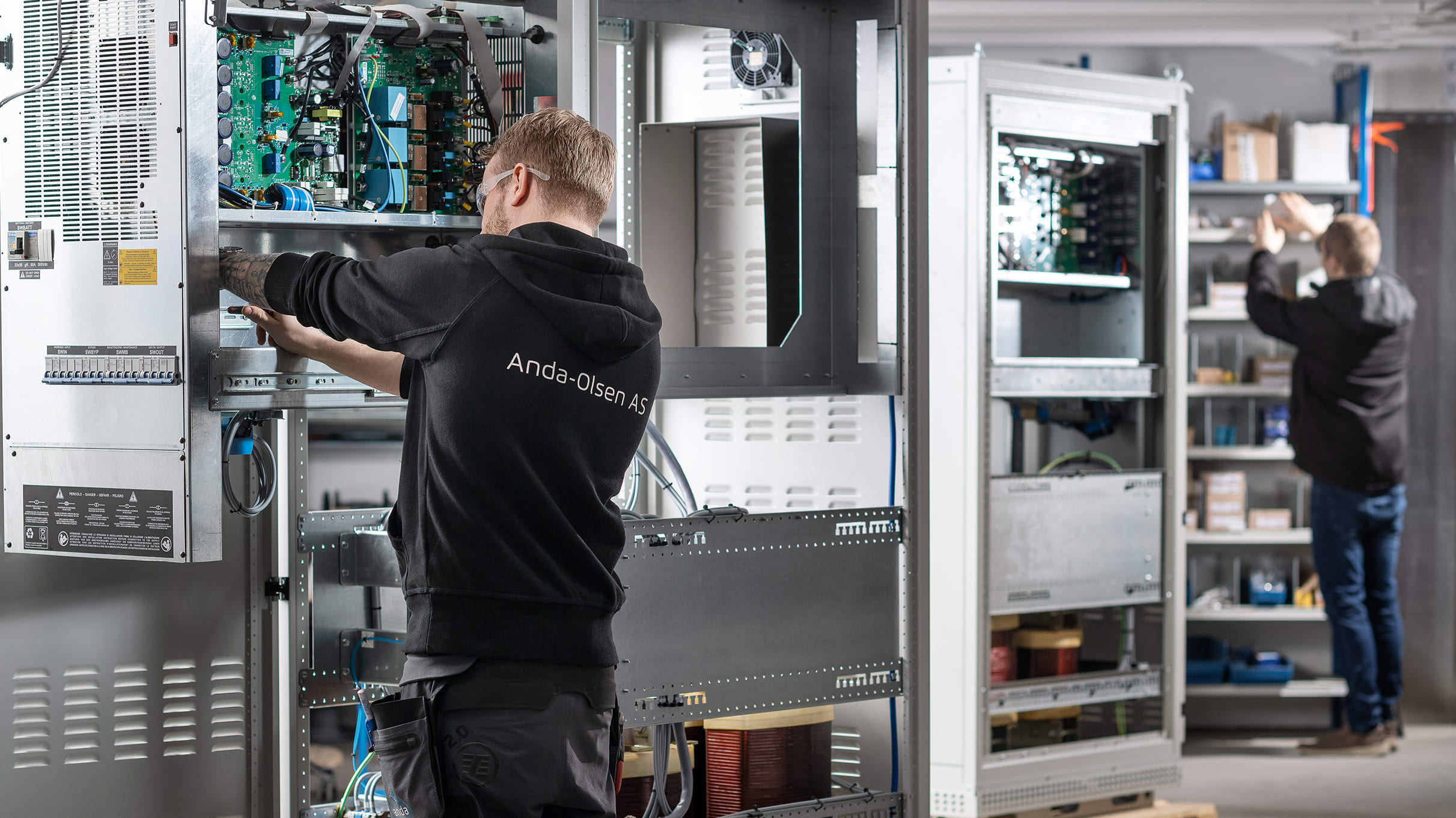 Installers working on UPS solutions