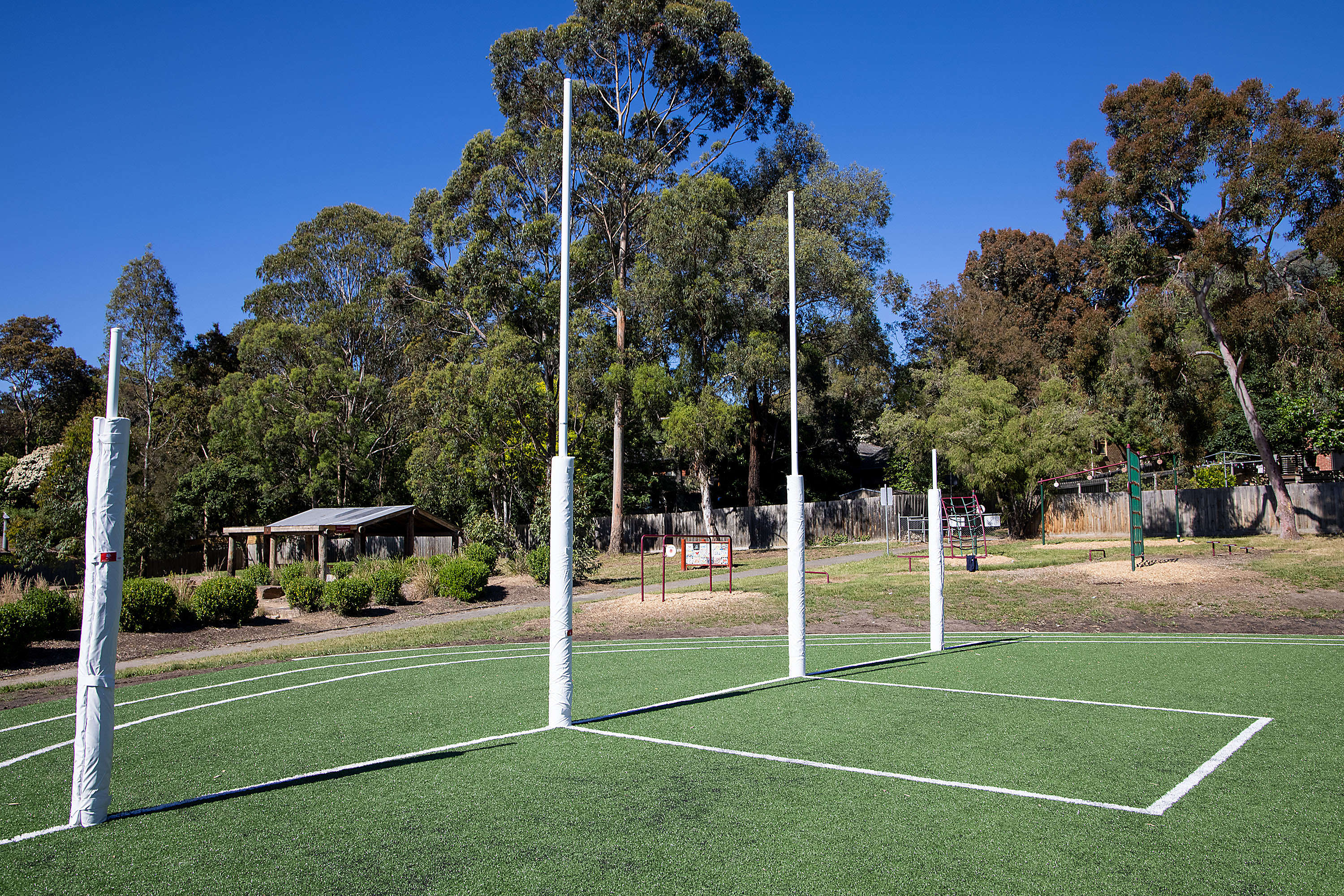 Northern goal square of oval