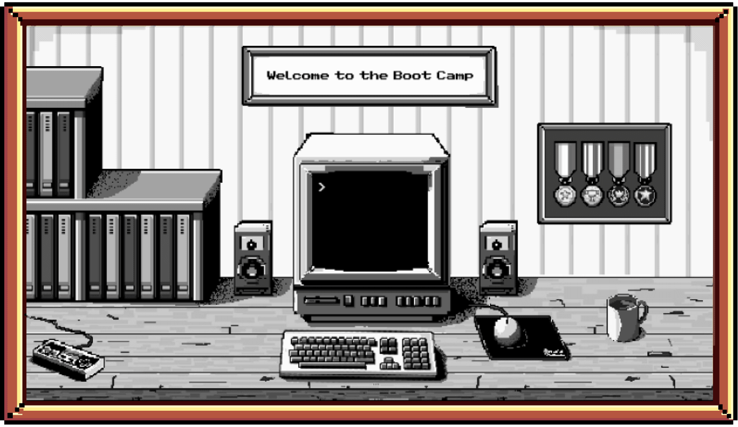 bootcamp picture black and white