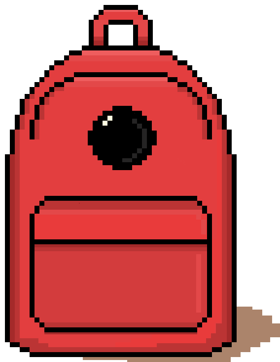 Vintage backpack red pixel art