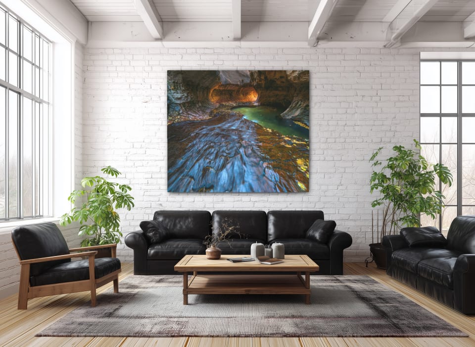 Limited edition fine art print displayed in a modern living room