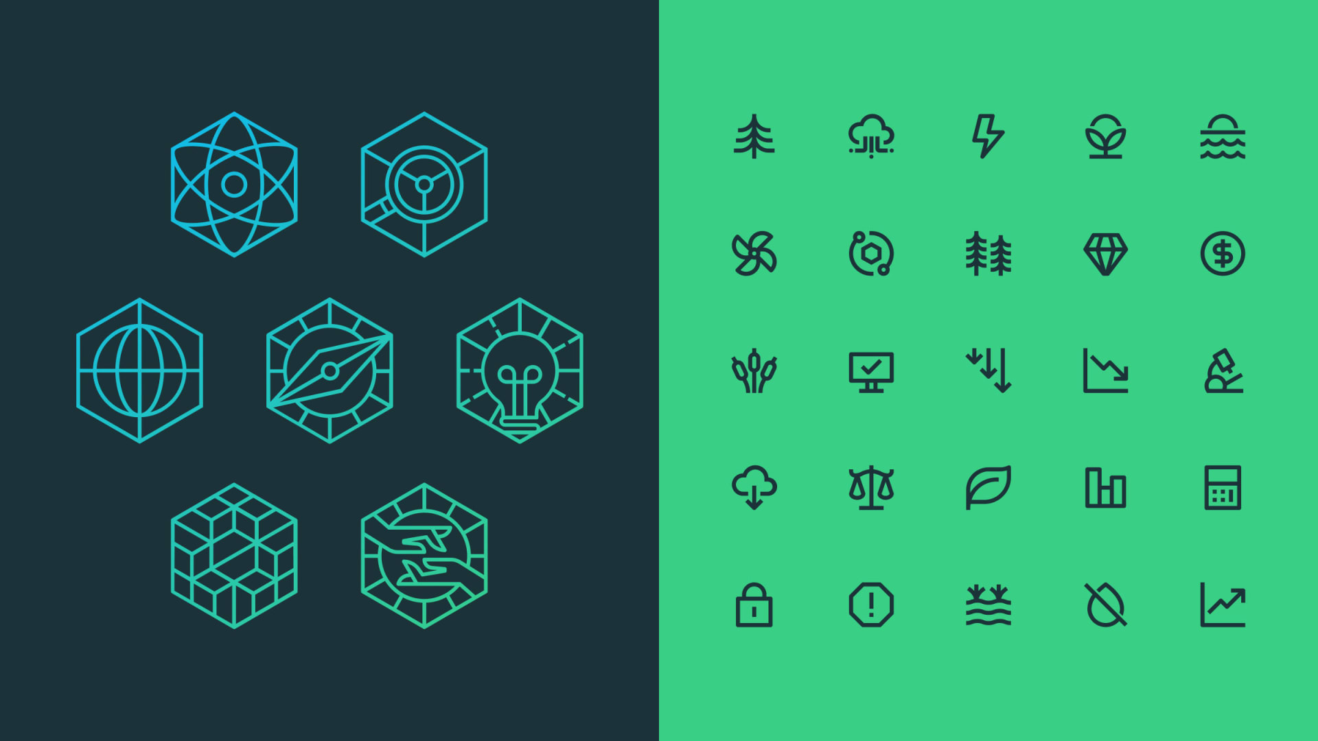 Two types of icons: illustrative and interface