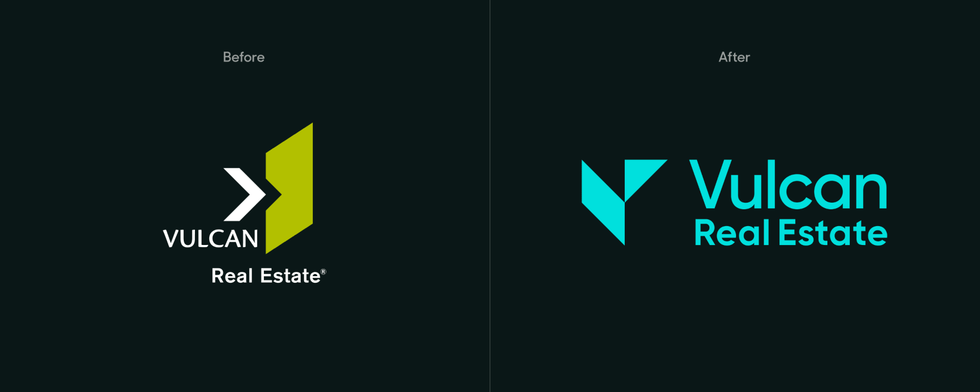 Side-by-side comparison of new and old logos