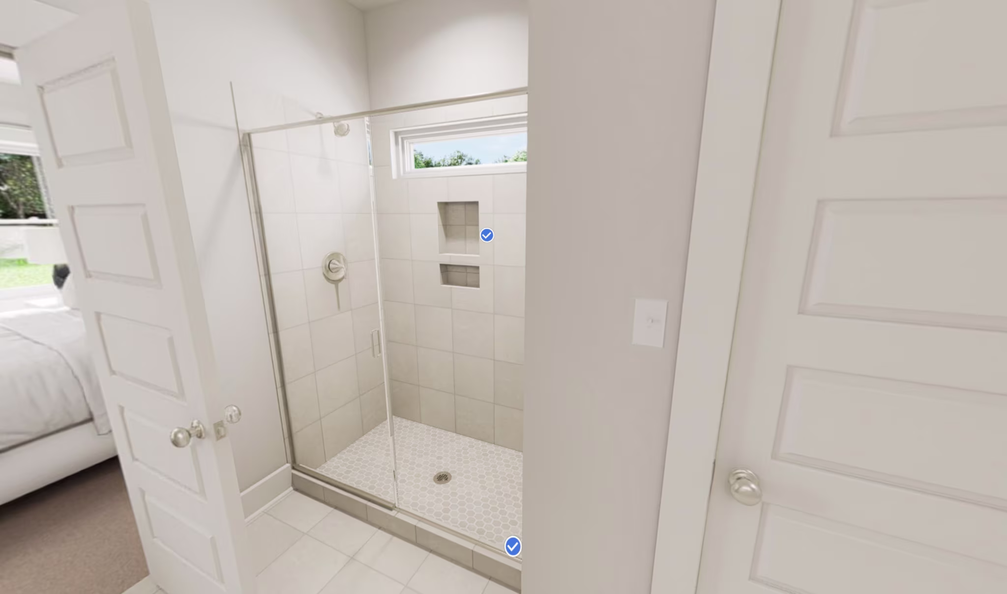 Classic White Button Down - Primary Shower - Raindrops on Roses_pRUojE4znSyezy22 - Thumbnail