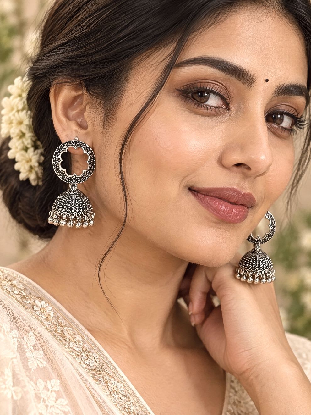 Tara Oxidised Jhumkas