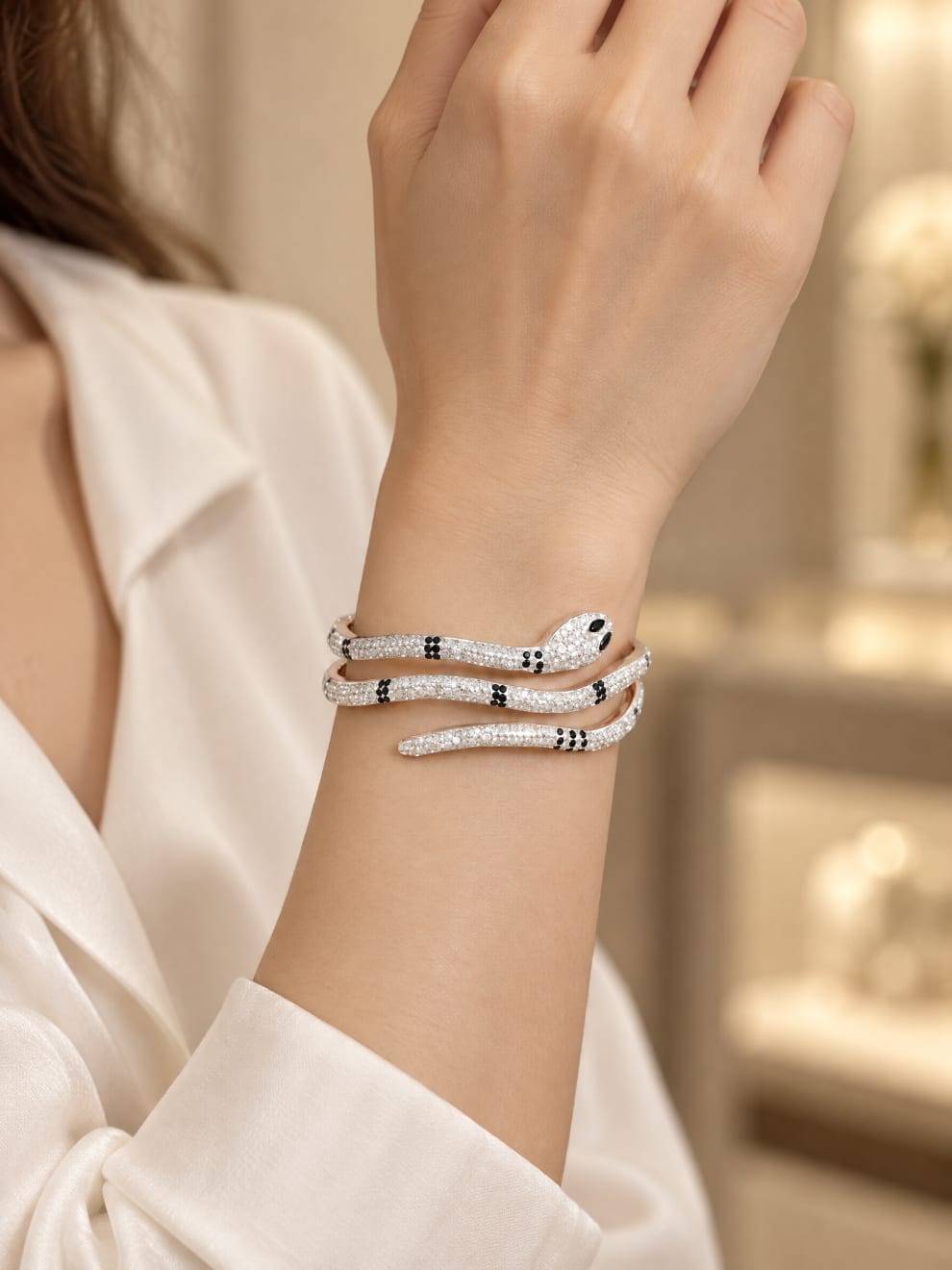 Crystal Snake Wrap Bangle