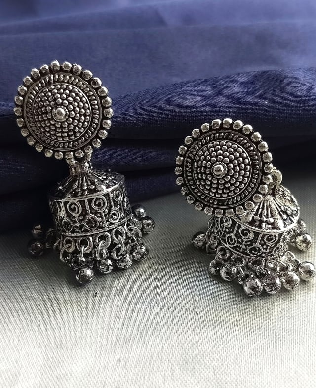 Kiara Oxidised Jhumkas