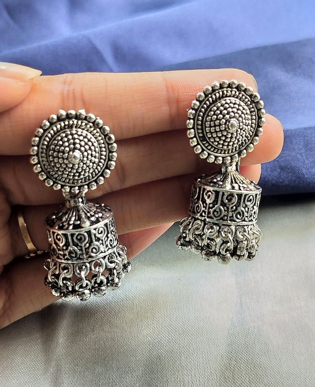 Kiara Oxidised Jhumkas - view 2